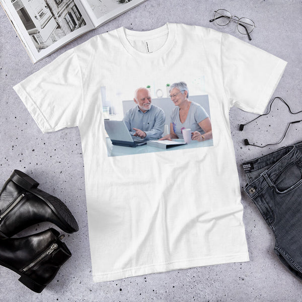 Lifestyle shot of the Hide The Pain Harold T-shirt