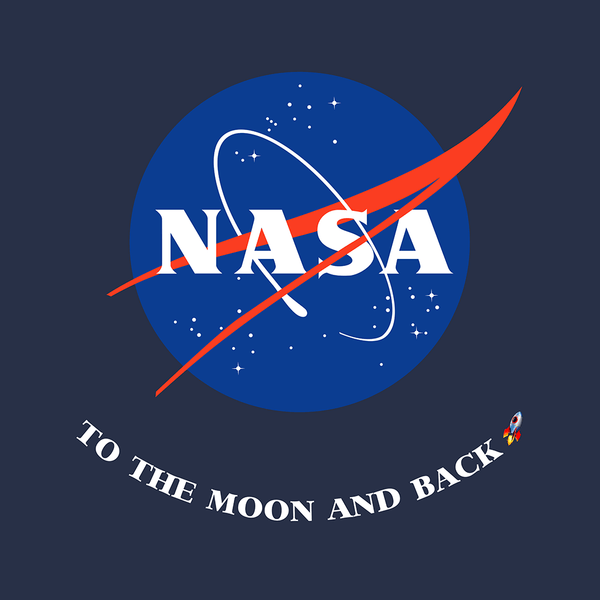 Graphic for the navy NASA To the Moon and Back Kids T-Shirt