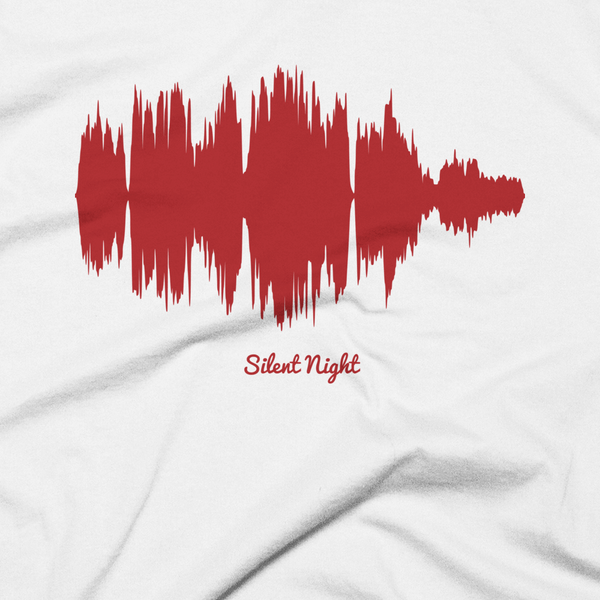 Close-up of Silent Night Waveform (White Christmas T-Shirt)