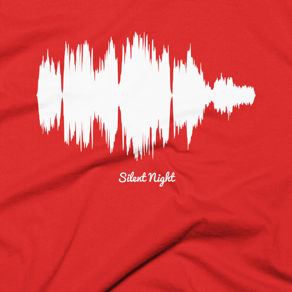 Silent Night Waveform (Red Christmas T-Shirt)