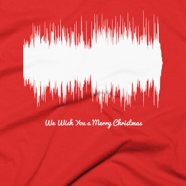 We Wish You a Merry Christmas Waveform (Red Christmas T-Shirt)